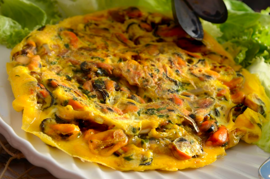 Hoy Tod : Omelette croustillante aux moules et germes de soja